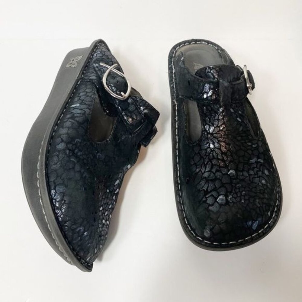 Alegria Women's Iridescent Black Clogs - Picture 6 of 12